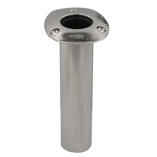 C.E. Smith 80 Series Standard Flush Mount Rod Holder - 0 Degree - Stainless Steel - Cast Bottom - Black Liner [536800C]