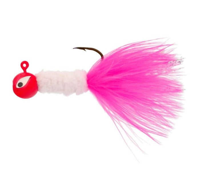 Eagle Claw Crappie Jig Maribou 1/16 Pink/White 6ct