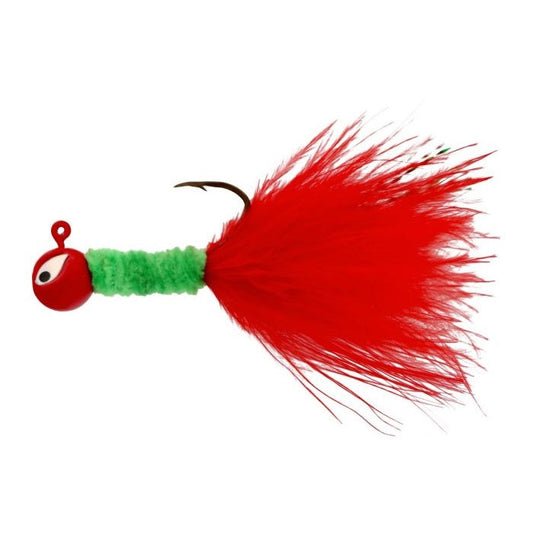 Eagle Claw Crappie Jig Maribou 1/16 Red/Chart 6ct